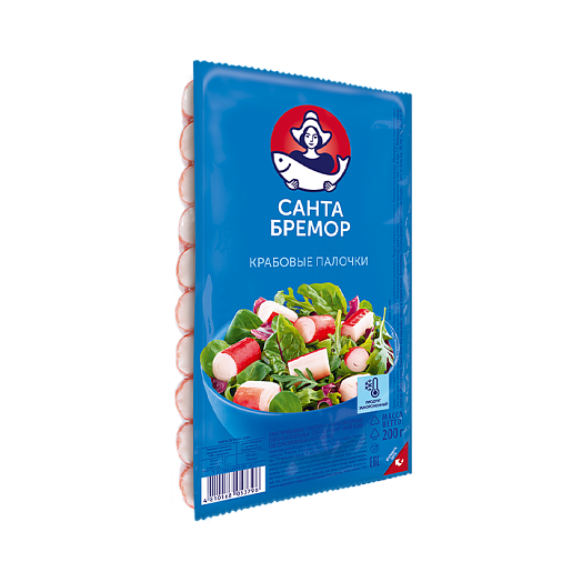 Палочки крабовые САНТА БРЕМОР замороженные 200гр